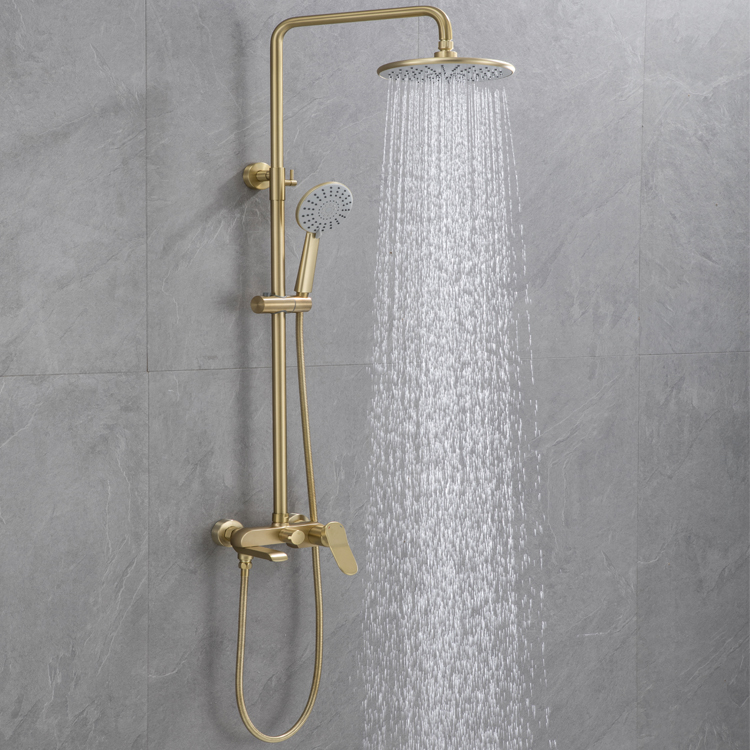 Brushed gold shower
